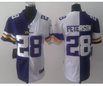 nike women nfl jerseys minnesota vikings #28 peterson white-purple[nike split]