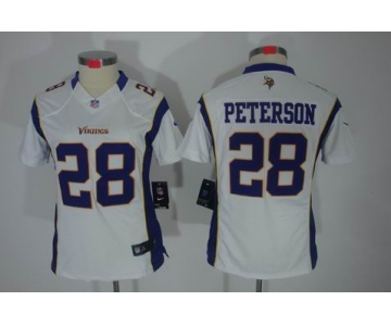 nike women nfl jerseys minnesota vikings #28 peterson white[nike limited]