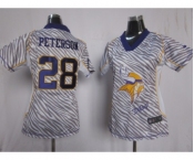 nike women nfl jerseys minnesota vikings #28 peterson[fem fan zebra]