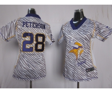 nike women nfl jerseys minnesota vikings #28 peterson[fem fan zebra]