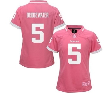 nike women nfl jerseys minnesota vikings #5 bridgewater pink[nike 2015][bridgewater]