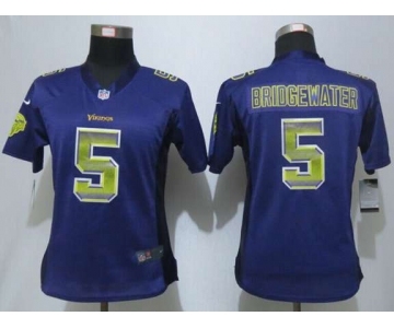 nike women nfl jerseys minnesota vikings #5 bridgewater purple[Strobe Limited][bridgewater]