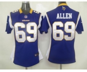 nike women nfl jerseys minnesota vikings #69 allen purple [nike]