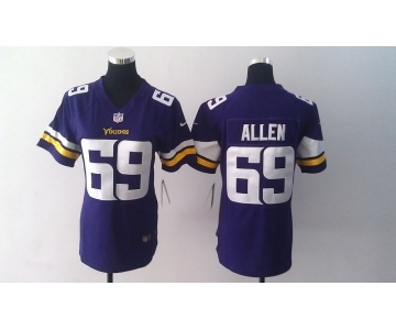 nike women nfl jerseys minnesota vikings #69 allen purple[2013 nike]