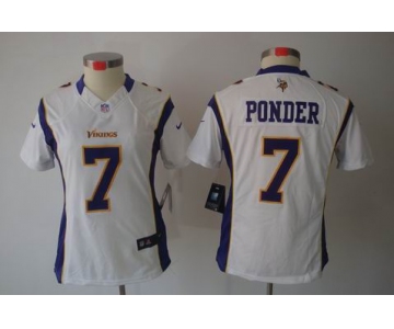 nike women nfl jerseys minnesota vikings #7 christian ponder white[nike limited]