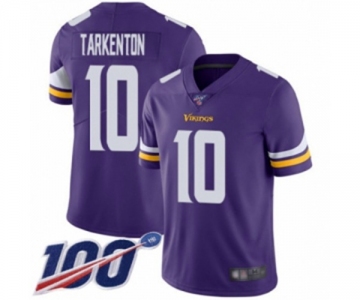 Youth Minnesota Vikings #10 Fran Tarkenton Purple Team Color Vapor Untouchable Limited Player 100th Season Football Jersey