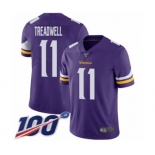 Youth Minnesota Vikings #11 Laquon Treadwell Purple Team Color Vapor Untouchable Limited Player 100th Season Football Jersey