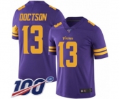 Youth Minnesota Vikings #13 Josh Doctson Limited Purple Rush Vapor Untouchable 100th Season Football Jersey