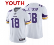 Youth Minnesota Vikings #18 Justin Jefferson 2020 White Vapor Untouchable Limited Stitched Jersey