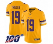 Youth Minnesota Vikings #19 Adam Thielen Limited Gold Inverted Legend 100th Season Football Jersey