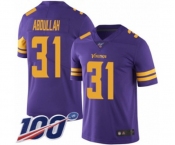 Youth Minnesota Vikings #31 Ameer Abdullah Limited Purple Rush Vapor Untouchable 100th Season Football Jersey