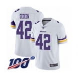 Youth Minnesota Vikings #42 Ben Gedeon White Vapor Untouchable Limited Player 100th Season Football Jersey