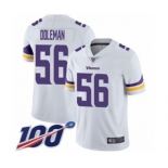 Youth Minnesota Vikings #56 Chris Doleman White Vapor Untouchable Limited Player 100th Season Football Jersey