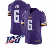 Youth Minnesota Vikings #6 Matt Wile Purple Team Color Vapor Untouchable Limited Player 100th Season Football Jersey