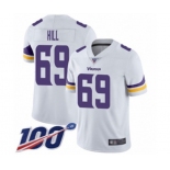 Youth Minnesota Vikings #69 Rashod Hill White Vapor Untouchable Limited Player 100th Season Football Jersey