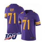 Youth Minnesota Vikings #71 Riley Reiff Limited Purple Rush Vapor Untouchable 100th Season Football Jersey