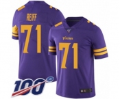 Youth Minnesota Vikings #71 Riley Reiff Limited Purple Rush Vapor Untouchable 100th Season Football Jersey