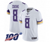 Youth Minnesota Vikings #8 Kirk Cousins White Vapor Untouchable Limited Player 100th Season Football Jersey