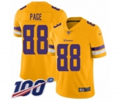 Youth Minnesota Vikings #88 Alan Page Limited Gold Inverted Legend 100th Season Football Jersey