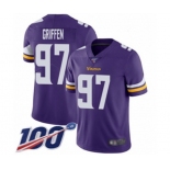 Youth Minnesota Vikings #97 Everson Griffen Purple Team Color Vapor Untouchable Limited Player 100th Season Football Jersey