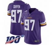 Youth Minnesota Vikings #97 Everson Griffen Purple Team Color Vapor Untouchable Limited Player 100th Season Football Jersey