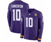 Youth Nike Minnesota Vikings #10 Fran Tarkenton Limited Purple Therma Long Sleeve NFL Jersey