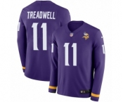 Youth Nike Minnesota Vikings #11 Laquon Treadwell Limited Purple Therma Long Sleeve NFL Jersey