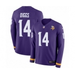 Youth Nike Minnesota Vikings #14 Stefon Diggs Limited Purple Therma Long Sleeve NFL Jersey