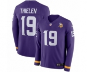 Youth Nike Minnesota Vikings #19 Adam Thielen Limited Purple Therma Long Sleeve NFL Jersey