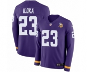 Youth Nike Minnesota Vikings #23 George Iloka Limited Purple Therma Long Sleeve NFL Jersey