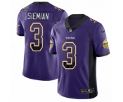 Youth Nike Minnesota Vikings #3 Trevor Siemian Limited Purple Rush Drift Fashion NFL Jersey