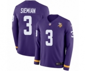 Youth Nike Minnesota Vikings #3 Trevor Siemian Limited Purple Therma Long Sleeve NFL Jersey