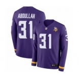 Youth Nike Minnesota Vikings #31 Ameer Abdullah Limited Purple Therma Long Sleeve NFL Jersey