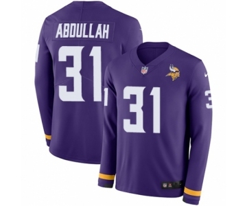 Youth Nike Minnesota Vikings #31 Ameer Abdullah Limited Purple Therma Long Sleeve NFL Jersey