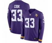 Youth Nike Minnesota Vikings #33 Dalvin Cook Limited Purple Therma Long Sleeve NFL Jersey