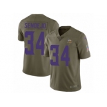 Youth Nike Minnesota Vikings #34 Andrew Sendejo Limited Olive 2017 Salute to Service NFL Jersey