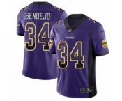 Youth Nike Minnesota Vikings #34 Andrew Sendejo Limited Purple Rush Drift Fashion NFL Jersey