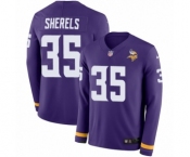 Youth Nike Minnesota Vikings #35 Marcus Sherels Limited Purple Therma Long Sleeve NFL Jersey