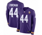 Youth Nike Minnesota Vikings #44 Chuck Foreman Limited Purple Therma Long Sleeve NFL Jersey