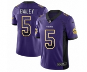 Youth Nike Minnesota Vikings #5 Dan Bailey Limited Purple Rush Drift Fashion NFL Jersey