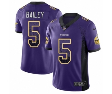 Youth Nike Minnesota Vikings #5 Dan Bailey Limited Purple Rush Drift Fashion NFL Jersey