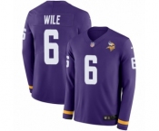 Youth Nike Minnesota Vikings #6 Matt Wile Limited Purple Therma Long Sleeve NFL Jersey