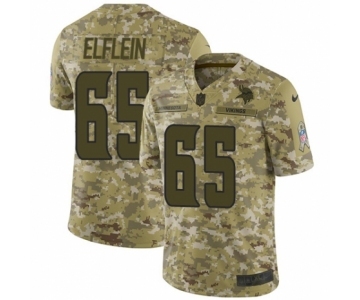 Youth Nike Minnesota Vikings #65 Pat Elflein Limited Camo 2018 Salute to Service NFL Jersey