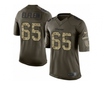 Youth Nike Minnesota Vikings #65 Pat Elflein Limited Green Salute to Service NFL Jersey