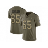 Youth Nike Minnesota Vikings #65 Pat Elflein Limited Olive Camo 2017 Salute to Service NFL Jersey