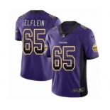 Youth Nike Minnesota Vikings #65 Pat Elflein Limited Purple Rush Drift Fashion NFL Jersey