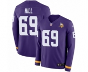 Youth Nike Minnesota Vikings #69 Rashod Hill Limited Purple Therma Long Sleeve NFL Jersey