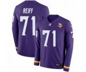 Youth Nike Minnesota Vikings #71 Riley Reiff Limited Purple Therma Long Sleeve NFL Jersey