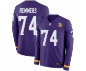 Youth Nike Minnesota Vikings #74 Mike Remmers Limited Purple Therma Long Sleeve NFL Jersey