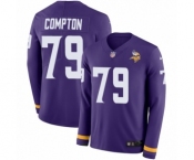 Youth Nike Minnesota Vikings #79 Tom Compton Limited Purple Therma Long Sleeve NFL Jersey